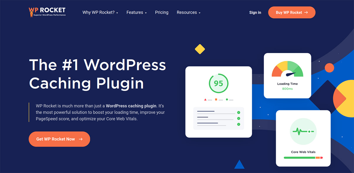 WP Rocket web sitesinin ekran görüntüsü