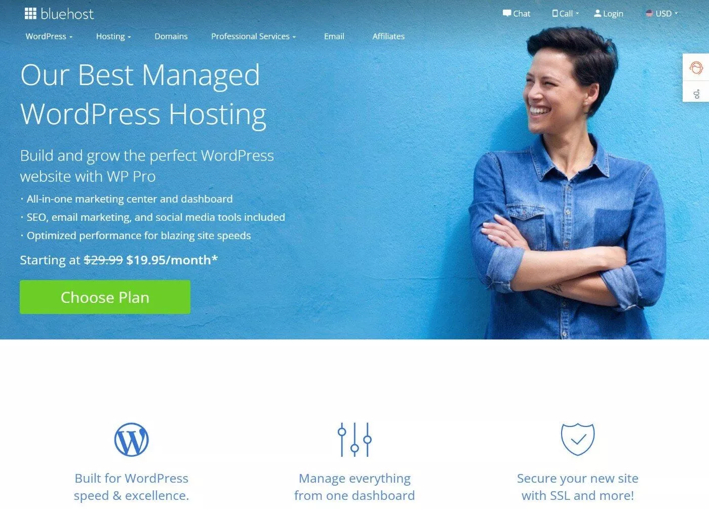 Хостинг WordPress под управлением Bluehost