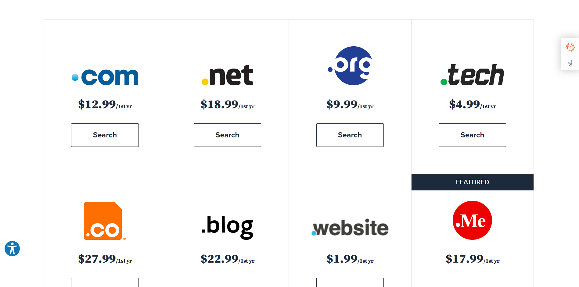 Preise für Bluehost-Domains