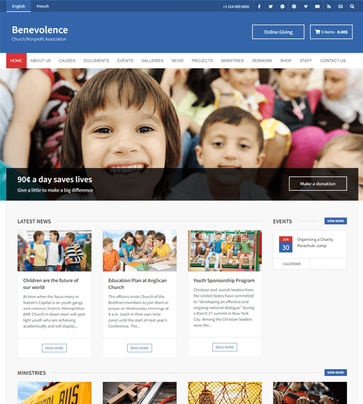 Tema WordPress Benevolência