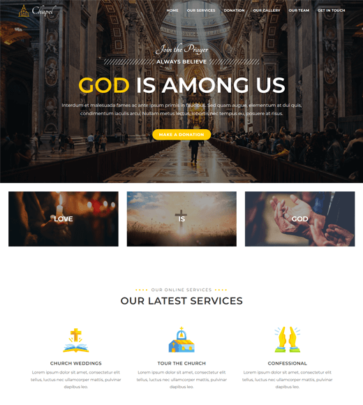 Tema della Chiesa WordPress di OceanWP