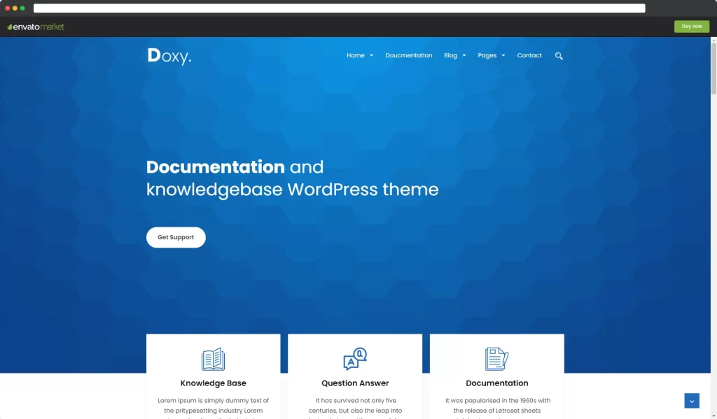 Doxy - Documentação on-line multifuncional, tema WordPress da base de conhecimento