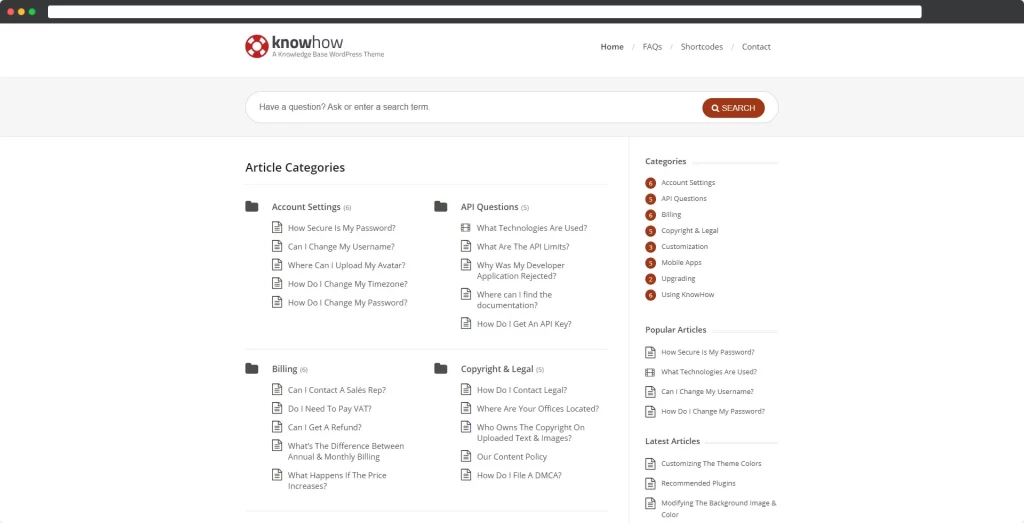 KnowHow - Um tema WordPress de base de conhecimento