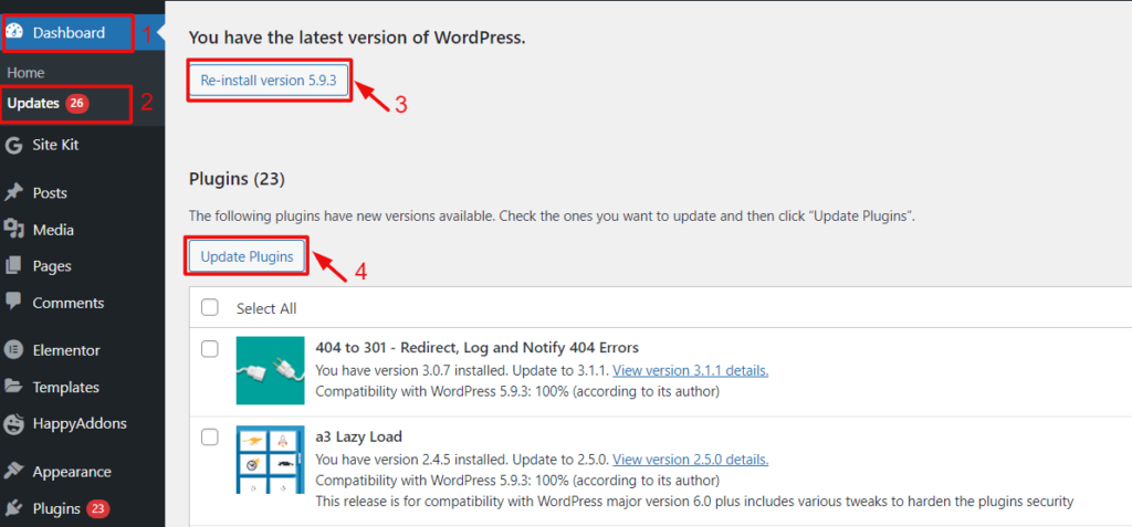 WP 플러그인에 사용 가능한 업데이트