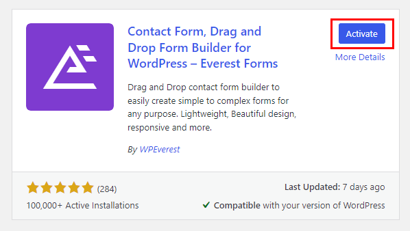 Aktywuj darmową wtyczkę Everest Forms