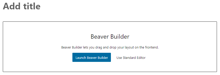 Beaver Builder düğmesini başlat