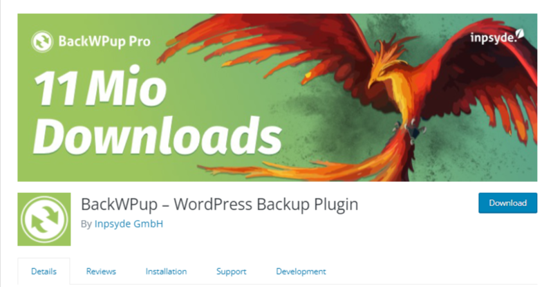 BackWPup- Layanan pencadangan WordPress terbaik