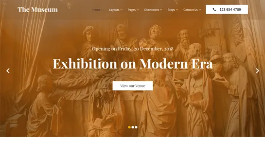 tema WordPress museu