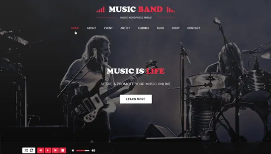 Tema WordPress della banda musicale