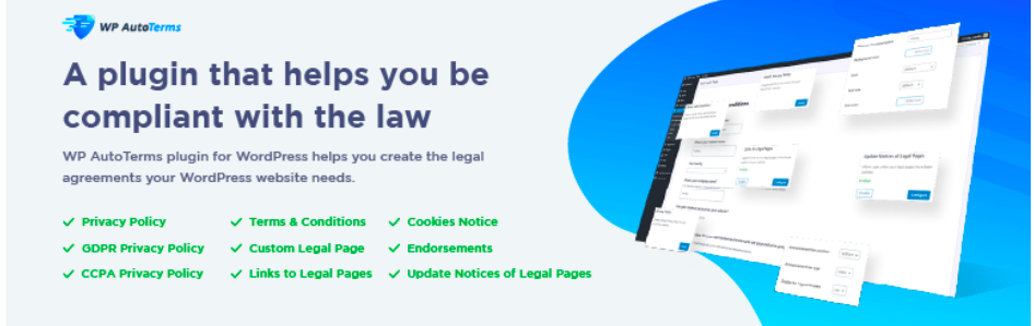WP AutoTerms- GDPR 법률을 준수하는 데 도움이 되는 플러그인입니다.