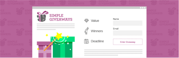 Le plugin Simple Giveaways, l'un des meilleurs plugins de cadeaux WordPress.