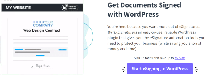 Même les plugins de niche comme WP E-Signature ont des intégrations ActiveCampaign WordPress