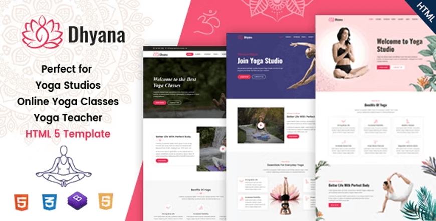 Dhyana: la mejor plantilla de sitio web de yoga