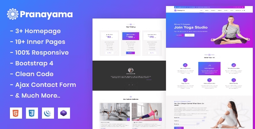 Pranayama - Plantilla de sitio web de yoga html