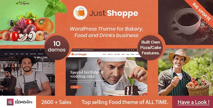 JustShoppe - toko roti tema WordPress