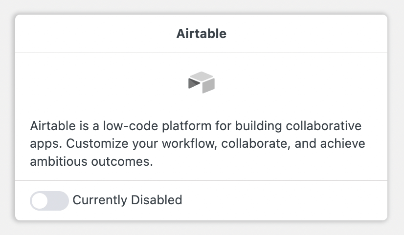 Fluent Forms가 포함된 Airtable