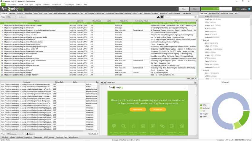 Alat SEO gratis Screaming Frog