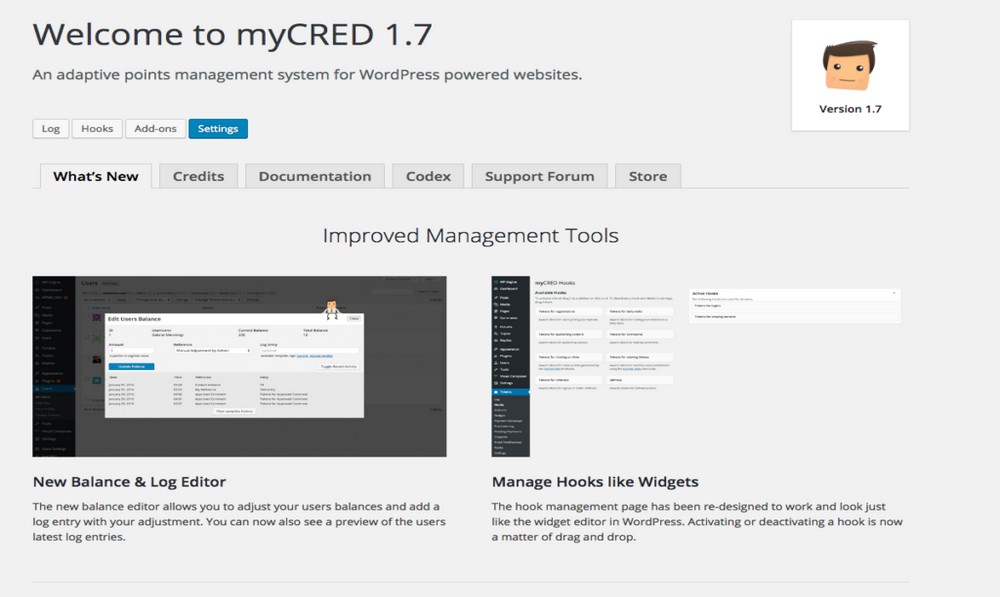 configuración de myCred