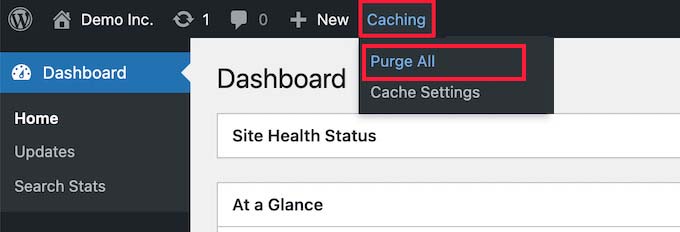 Cancella cache Bluehost