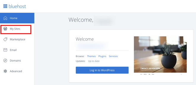 Bluehost-Dashboard