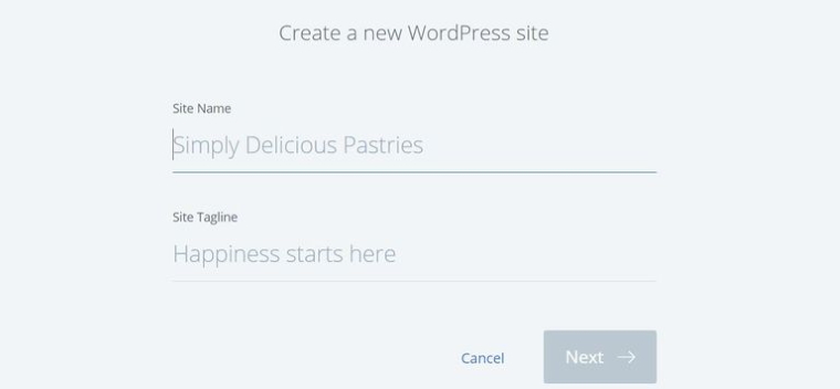 Crea un nuovo sito WordPress