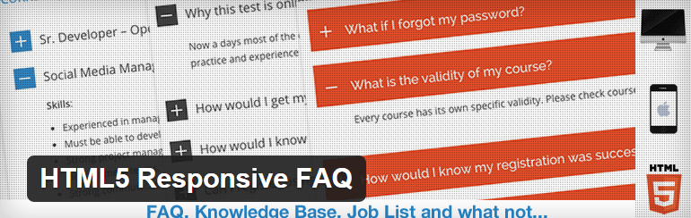 HTML5-Responsive-WordPress FAQ 플러그인