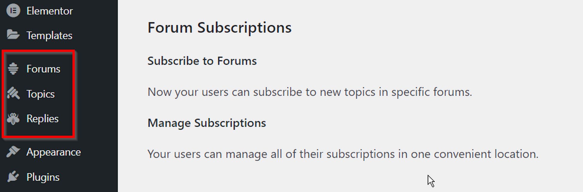 Le nouveau menu Forums est maintenant disponible