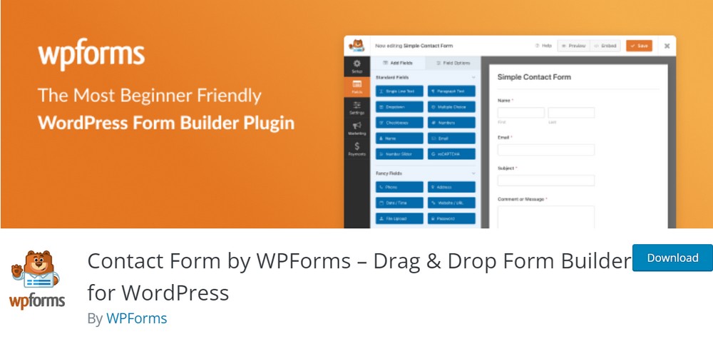 중소기업용 WPForms 웹사이트