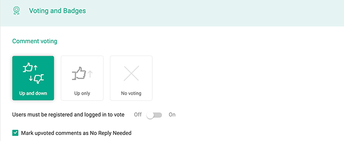 Comment voting option