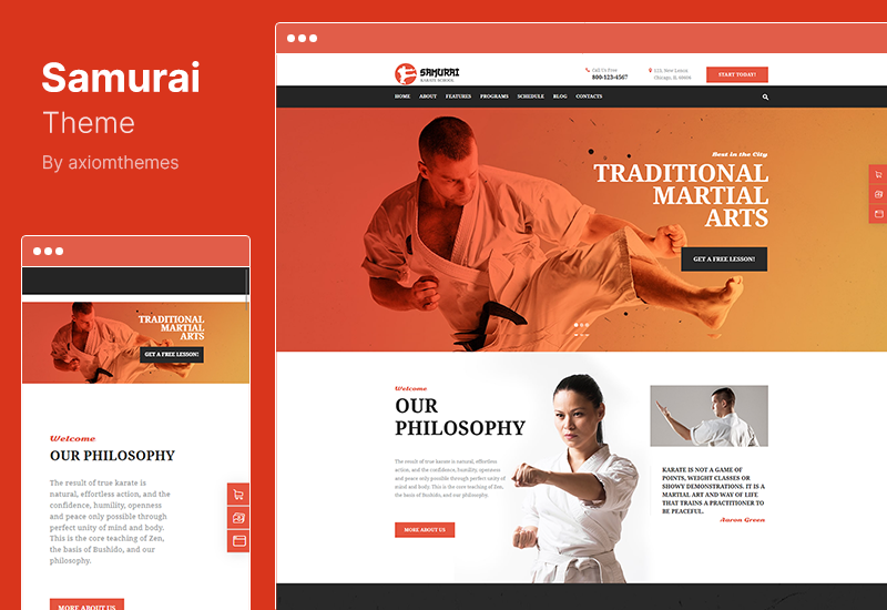 Samurai-Thema - WordPress-Theme für Karate-Schule-Fitnesscenter