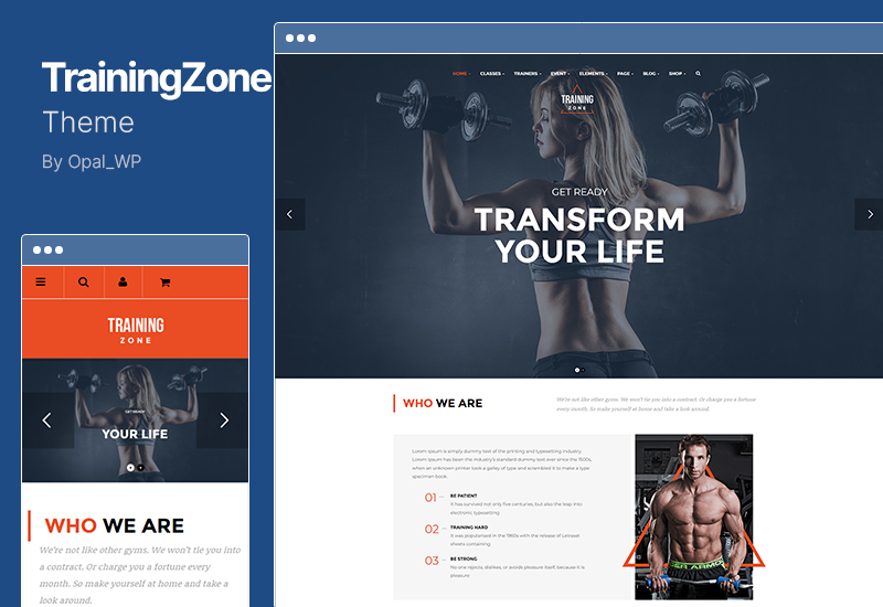 Training Zone Theme - Тема WordPress для тренажерного зала и фитнеса