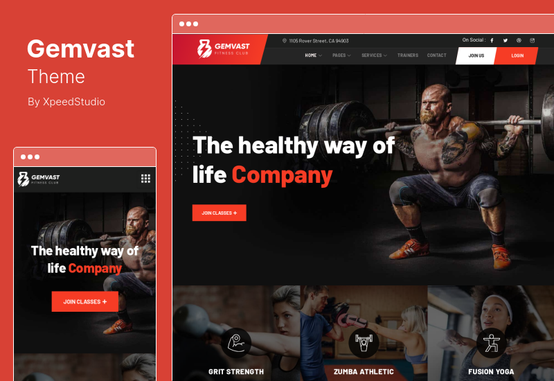 Tema Gemvast - Gym Fitness Club Multipage, Onepage WordPress Theme