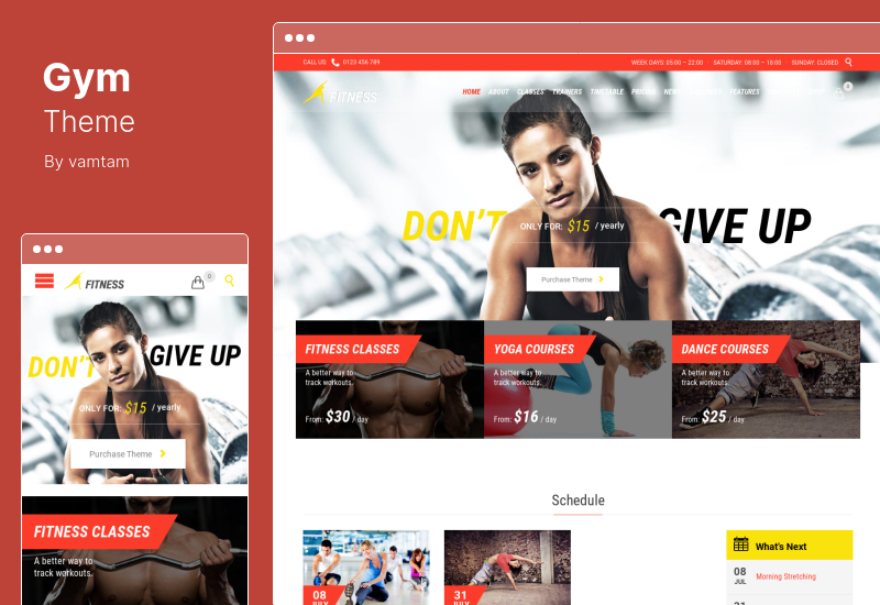 Thème Gym - Thème WordPress Fitness