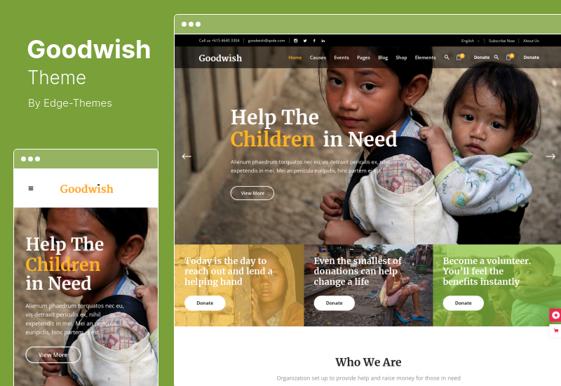 Goodwish Theme - Motyw WordPress dla organizacji charytatywnych