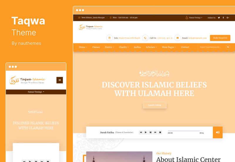 Tema Taqwa - Tema WordPress pentru Centrul Islamic