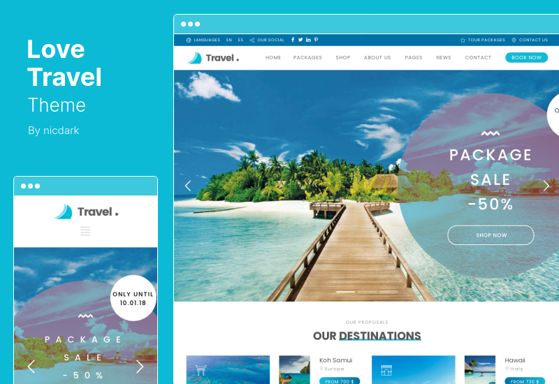 Love Travel Theme - Kreatives Reisebüro WordPress Theme