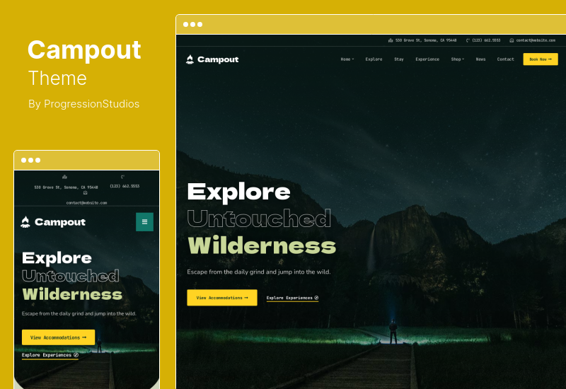 Campout-Theme – RV Resort Campground WordPress-Theme