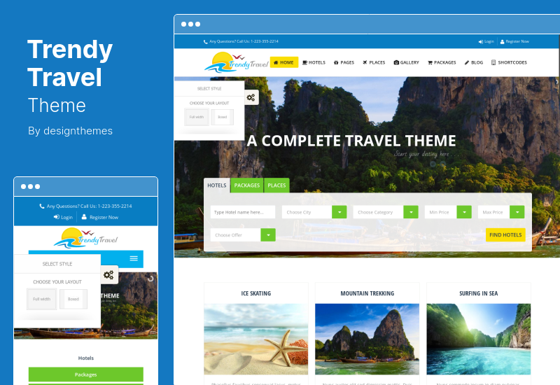 Trendiges Reisethema – Tourismus & Reisen WordPress Theme