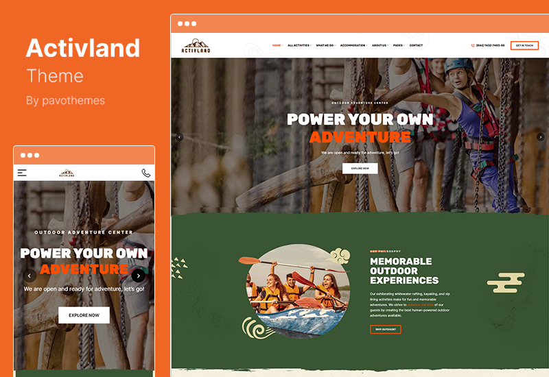 ธีม Activland - กิจกรรมกลางแจ้ง WordPress Theme