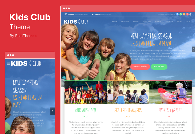 Kids Club Theme - Tema WordPress pentru grădiniță și tabără școlară