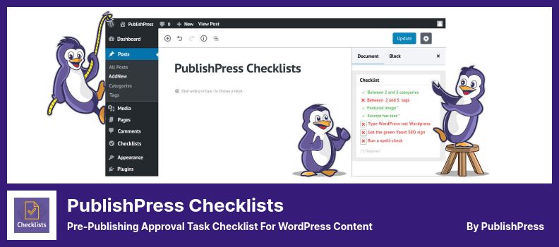 Wtyczka PublishPress Checklists — lista kontrolna zatwierdzania przed publikacją treści WordPress