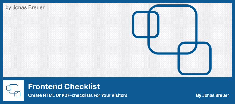 Frontend-Checklisten-Plugin - Erstellen Sie HTML- oder PDF-Checklisten für Ihre Besucher