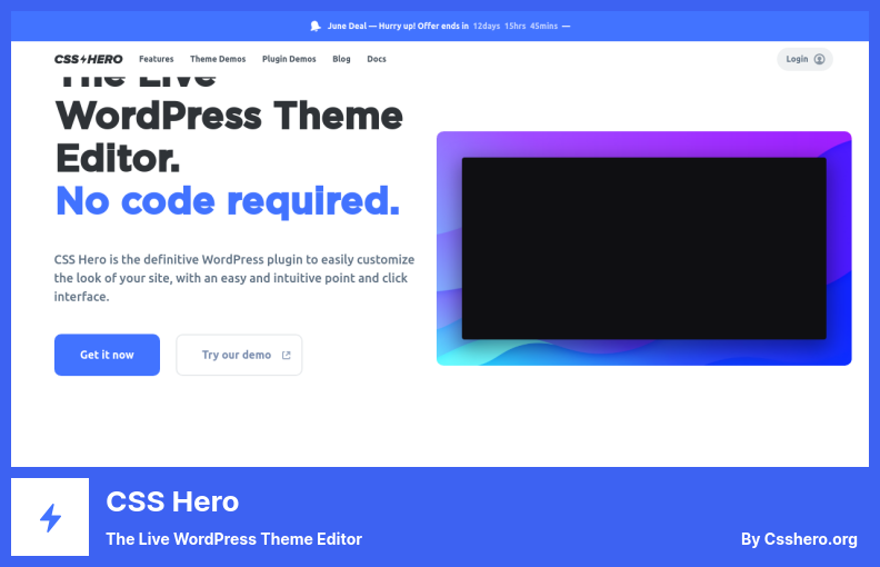 Complemento CSS Hero: el editor de temas de WordPress en vivo