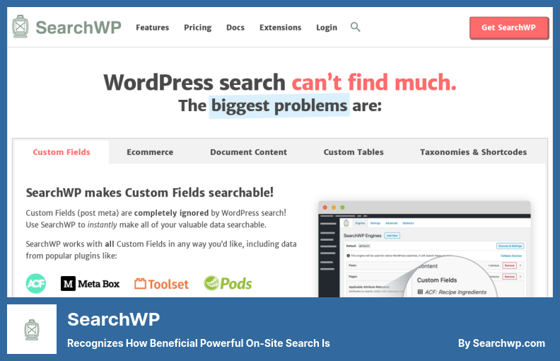 ปลั๊กอิน SearchWP - ตระหนักถึงประโยชน์ของการค้นหาบนเว็บไซต์ที่มีประสิทธิภาพ