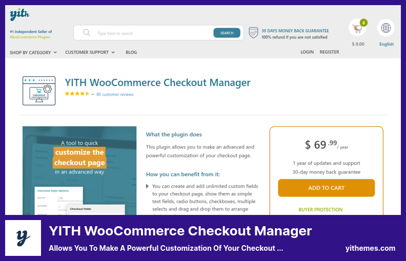 YITH WooCommerceCheckoutManagerプラグイン-チェックアウトページを強力にカスタマイズできます