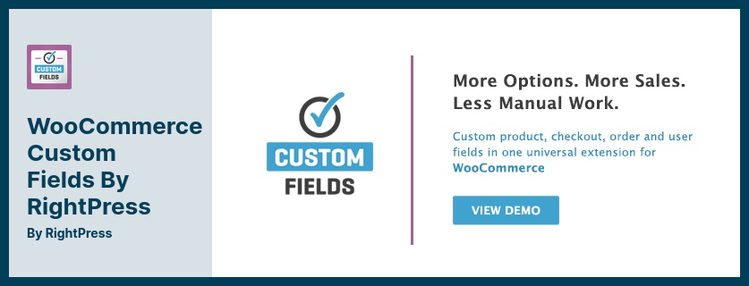 WooCommerce Custom Fields by RightPress Plugin: le permite crear un producto personalizado y pagar