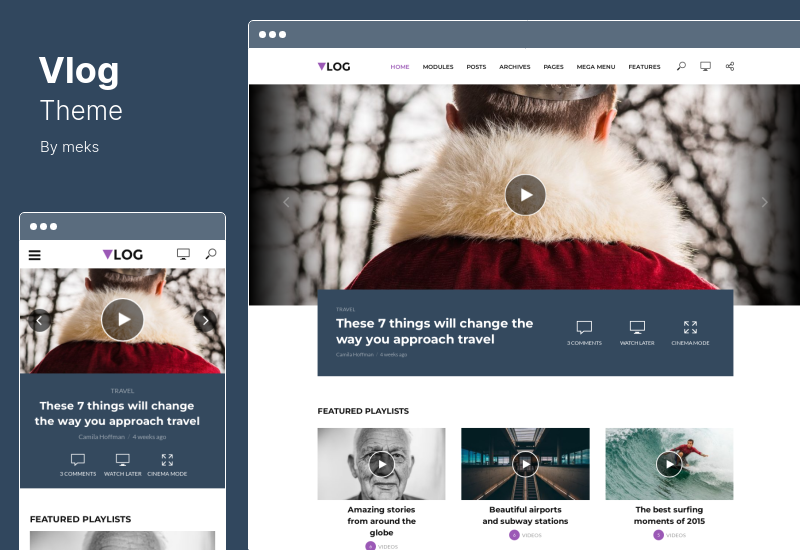 Vlog Theme - Video Blog Podcast Tema WordPress