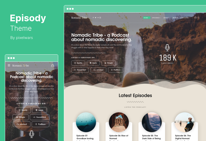 Episody Teması - Podcast Audio WordPress Teması