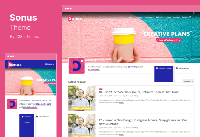 Sonus 主题 - 播客音频 WordPress 主题