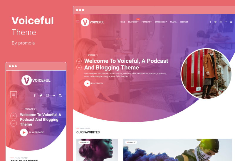 Voiceful Theme - O temă WordPress pentru blogging podcast